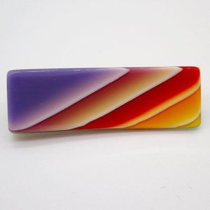 Vintage, LEA STEIN /MADE IN PARIS-  RAINBOW Layered Celluloid  pin / France.